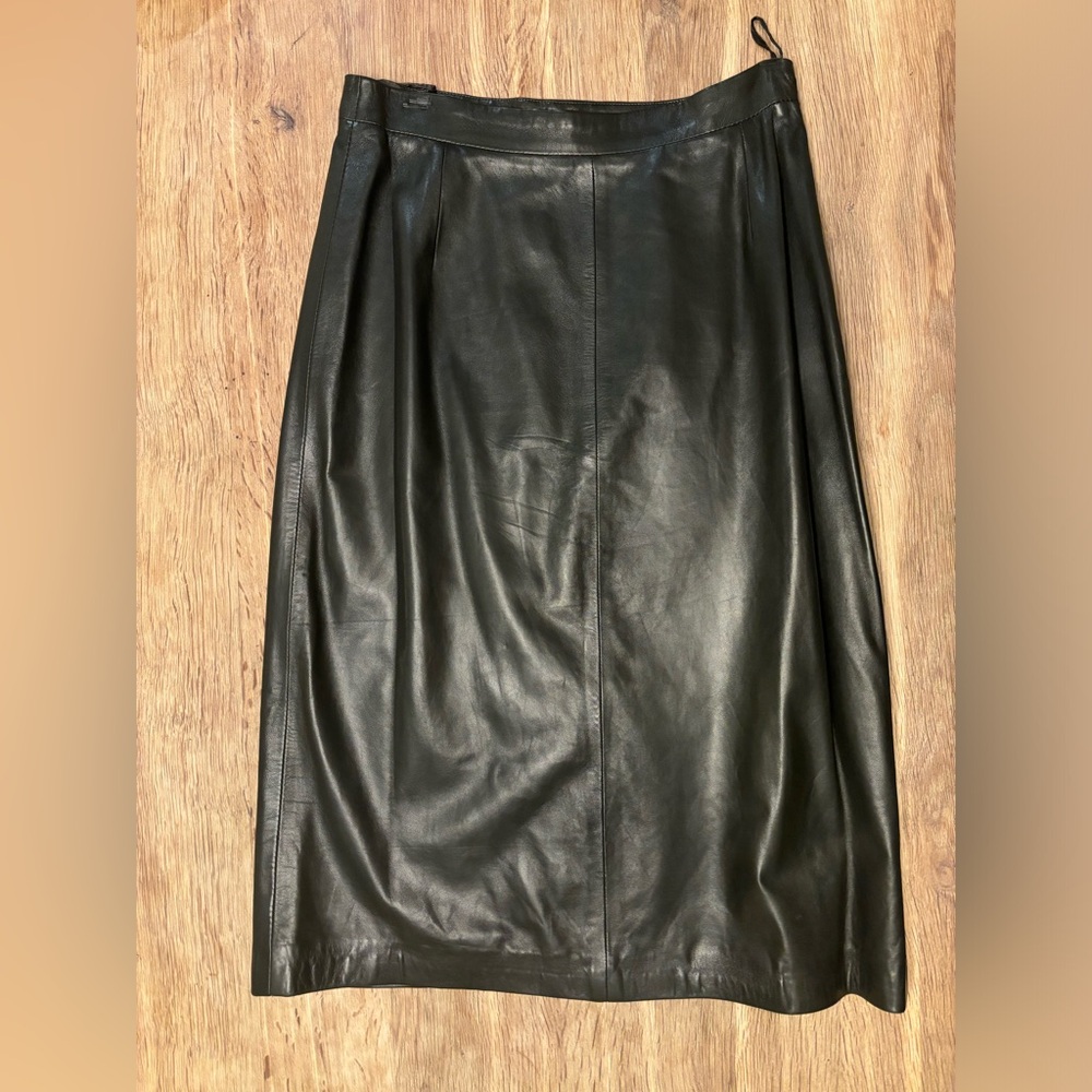 Prada Black Leather Skirt — Size 42